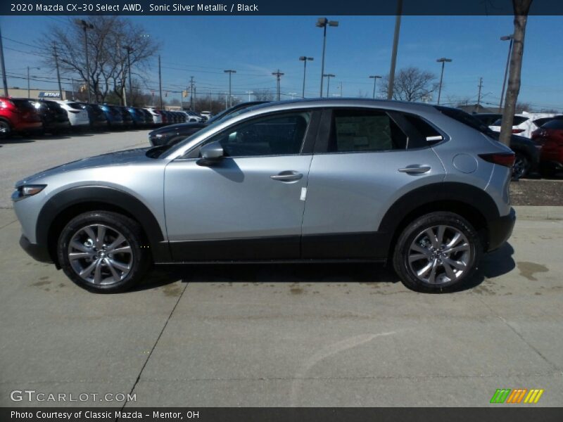 Sonic Silver Metallic / Black 2020 Mazda CX-30 Select AWD