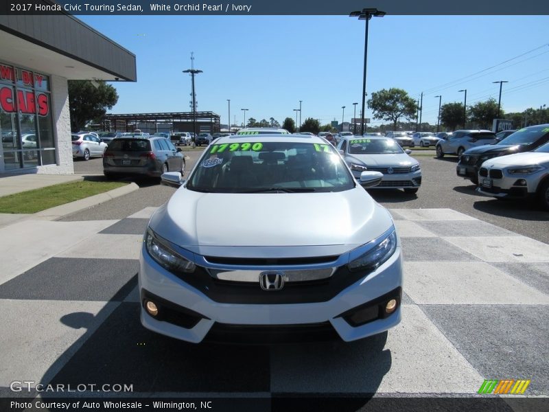 White Orchid Pearl / Ivory 2017 Honda Civic Touring Sedan
