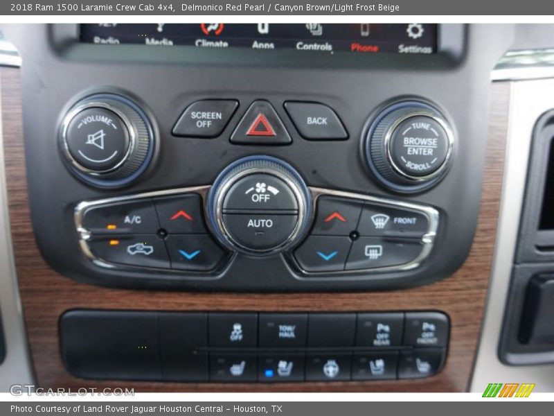 Delmonico Red Pearl / Canyon Brown/Light Frost Beige 2018 Ram 1500 Laramie Crew Cab 4x4