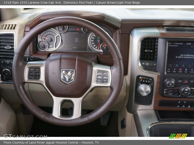 Delmonico Red Pearl / Canyon Brown/Light Frost Beige 2018 Ram 1500 Laramie Crew Cab 4x4