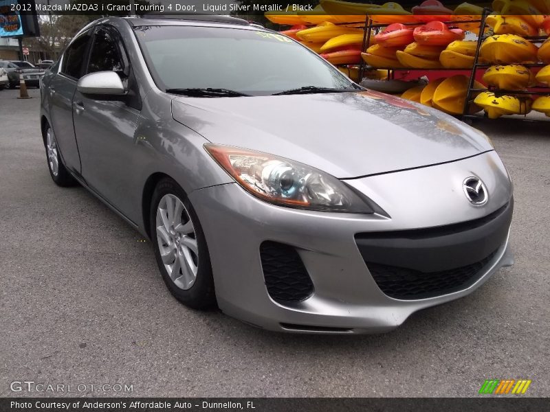 Liquid Silver Metallic / Black 2012 Mazda MAZDA3 i Grand Touring 4 Door