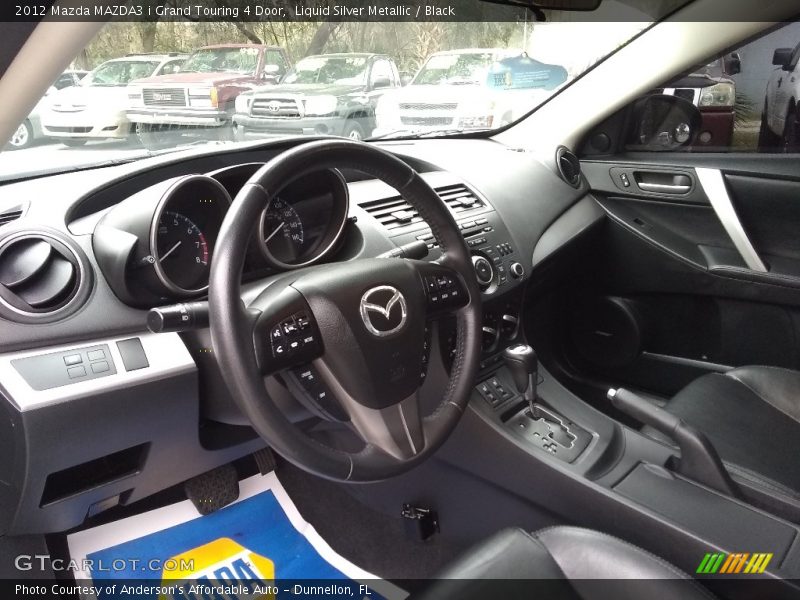Liquid Silver Metallic / Black 2012 Mazda MAZDA3 i Grand Touring 4 Door
