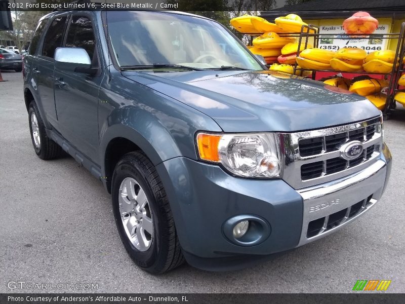 Steel Blue Metallic / Camel 2012 Ford Escape Limited V6
