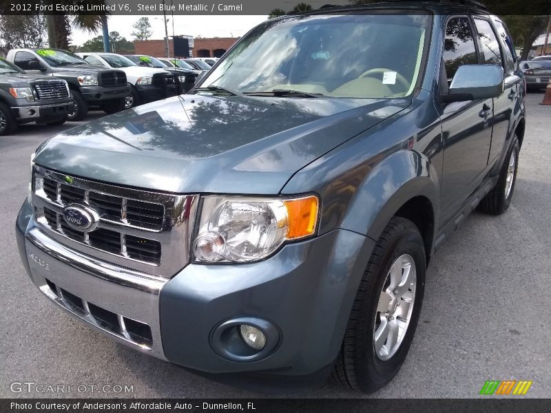 Steel Blue Metallic / Camel 2012 Ford Escape Limited V6