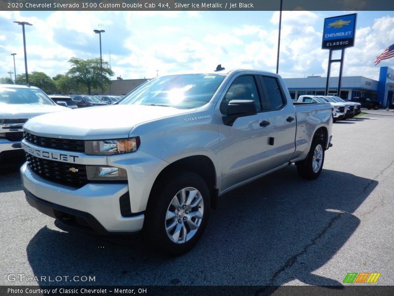 Silver Ice Metallic / Jet Black 2020 Chevrolet Silverado 1500 Custom Double Cab 4x4