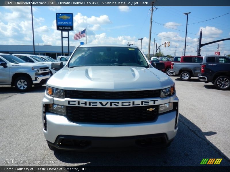 Silver Ice Metallic / Jet Black 2020 Chevrolet Silverado 1500 Custom Double Cab 4x4