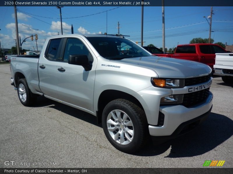 Silver Ice Metallic / Jet Black 2020 Chevrolet Silverado 1500 Custom Double Cab 4x4