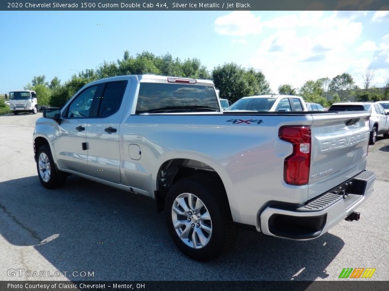 Silver Ice Metallic / Jet Black 2020 Chevrolet Silverado 1500 Custom Double Cab 4x4