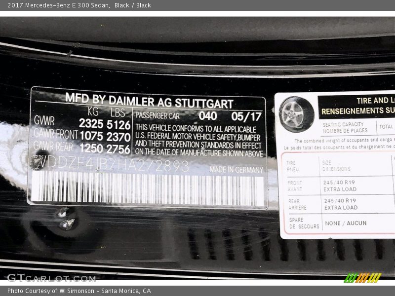 Black / Black 2017 Mercedes-Benz E 300 Sedan