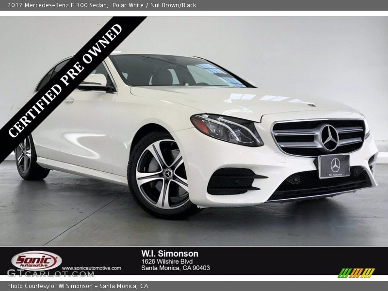 Polar White / Nut Brown/Black 2017 Mercedes-Benz E 300 Sedan