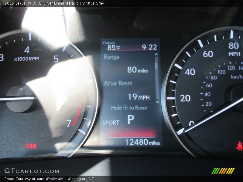 Silver Lining Metallic / Stratus Gray 2019 Lexus RX 350