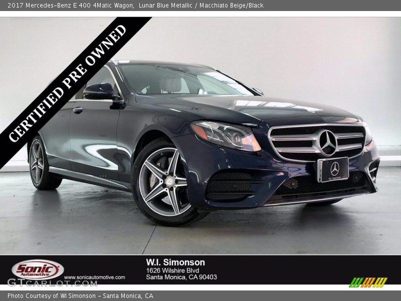 Lunar Blue Metallic / Macchiato Beige/Black 2017 Mercedes-Benz E 400 4Matic Wagon