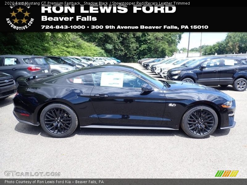 Shadow Black / Showstopper Red/Recaro Leather Trimmed 2020 Ford Mustang GT Premium Fastback