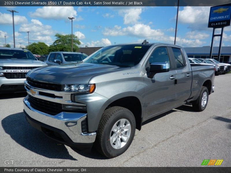 Satin Steel Metallic / Jet Black 2020 Chevrolet Silverado 1500 LT Double Cab 4x4