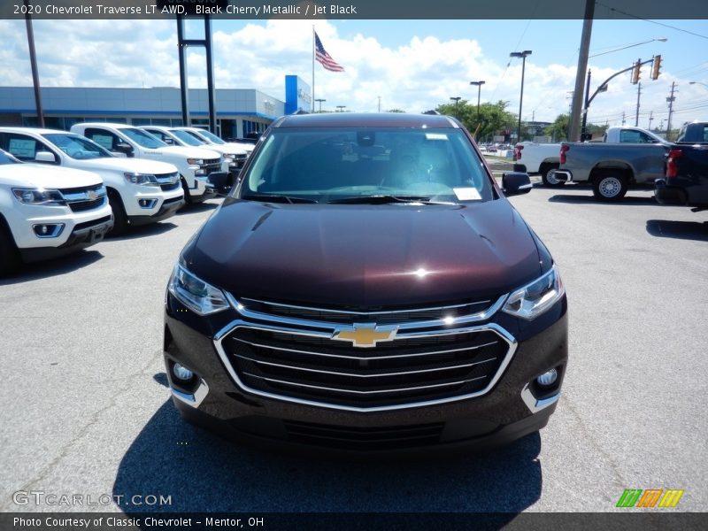 Black Cherry Metallic / Jet Black 2020 Chevrolet Traverse LT AWD