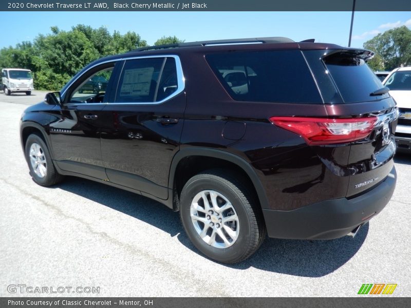 Black Cherry Metallic / Jet Black 2020 Chevrolet Traverse LT AWD