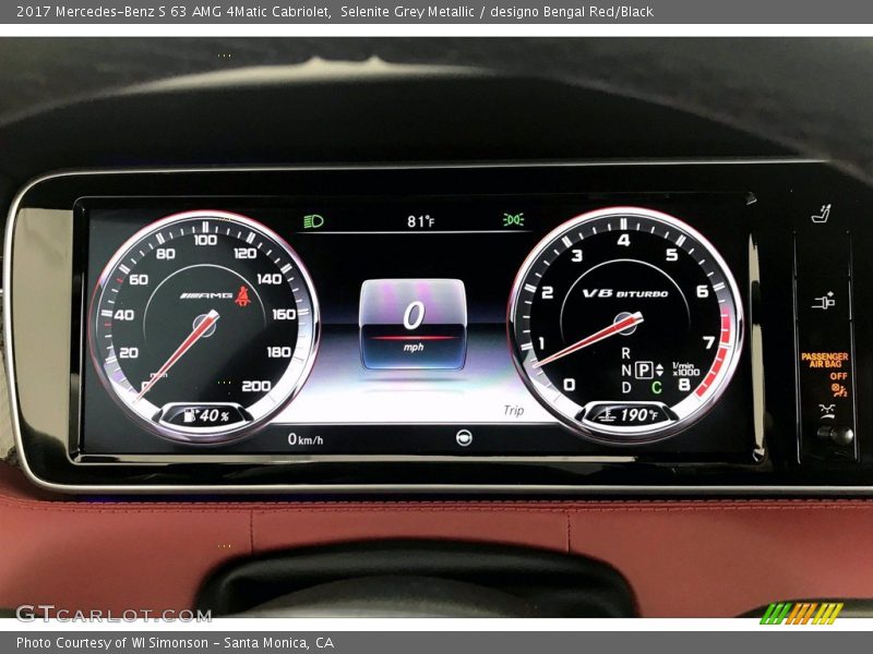 Selenite Grey Metallic / designo Bengal Red/Black 2017 Mercedes-Benz S 63 AMG 4Matic Cabriolet
