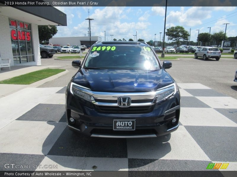 Obsidian Blue Pearl / Gray 2019 Honda Pilot Touring