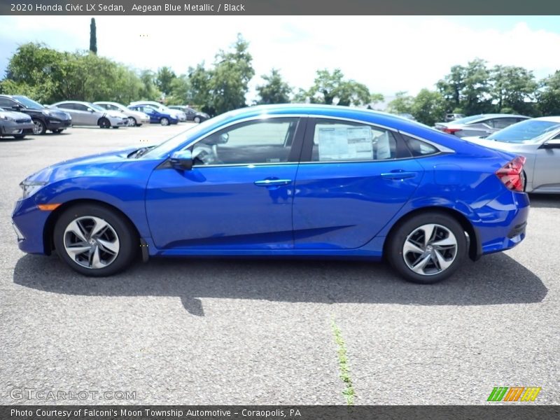 Aegean Blue Metallic / Black 2020 Honda Civic LX Sedan