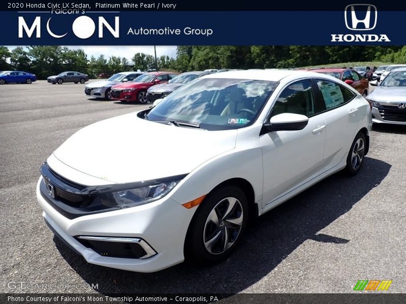 Platinum White Pearl / Ivory 2020 Honda Civic LX Sedan