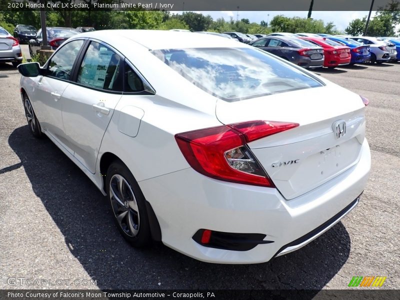 Platinum White Pearl / Ivory 2020 Honda Civic LX Sedan