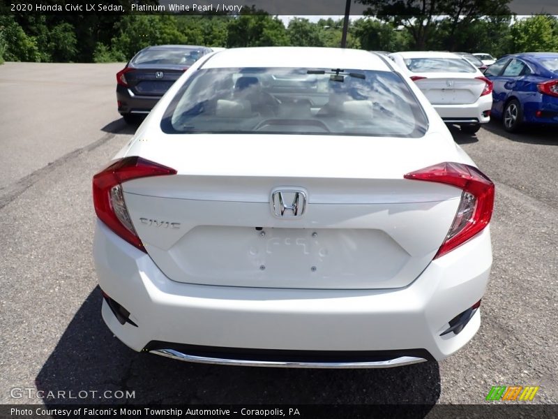 Platinum White Pearl / Ivory 2020 Honda Civic LX Sedan
