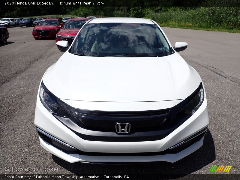 Platinum White Pearl / Ivory 2020 Honda Civic LX Sedan