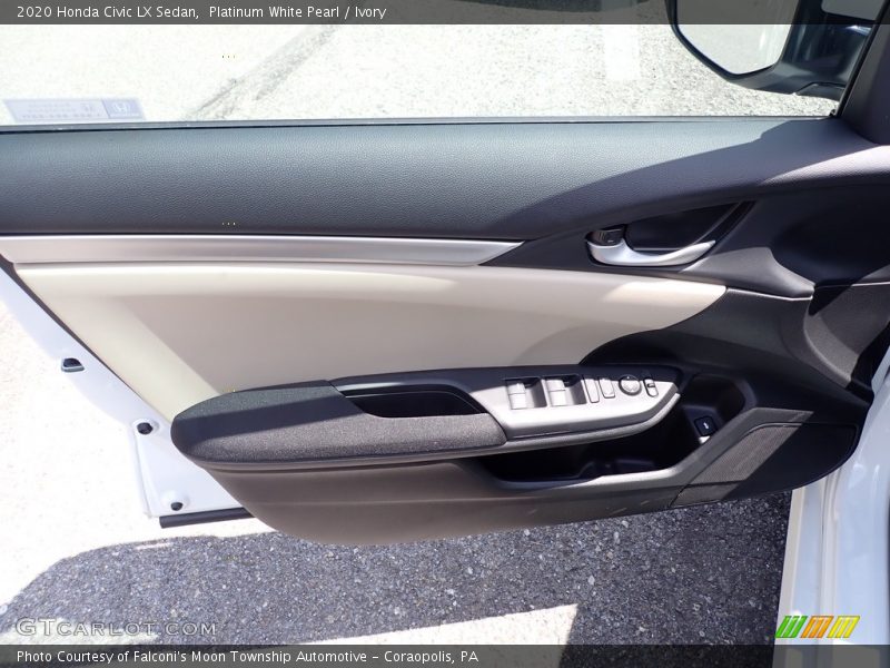 Platinum White Pearl / Ivory 2020 Honda Civic LX Sedan