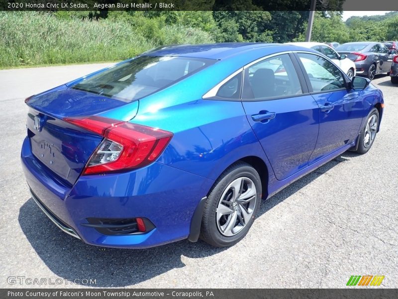 Aegean Blue Metallic / Black 2020 Honda Civic LX Sedan