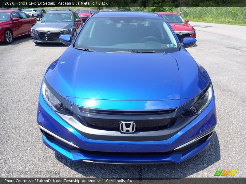Aegean Blue Metallic / Black 2020 Honda Civic LX Sedan