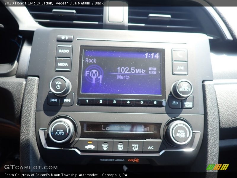 Aegean Blue Metallic / Black 2020 Honda Civic LX Sedan