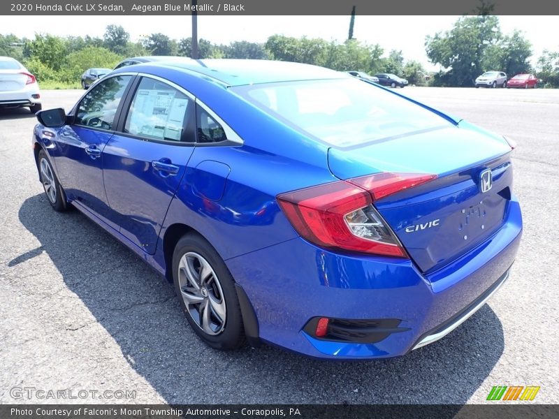 Aegean Blue Metallic / Black 2020 Honda Civic LX Sedan