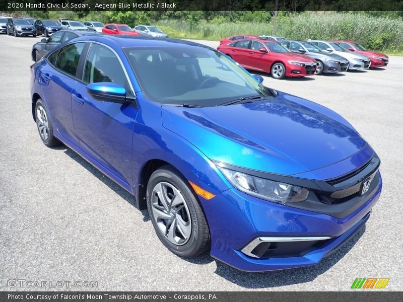 Aegean Blue Metallic / Black 2020 Honda Civic LX Sedan