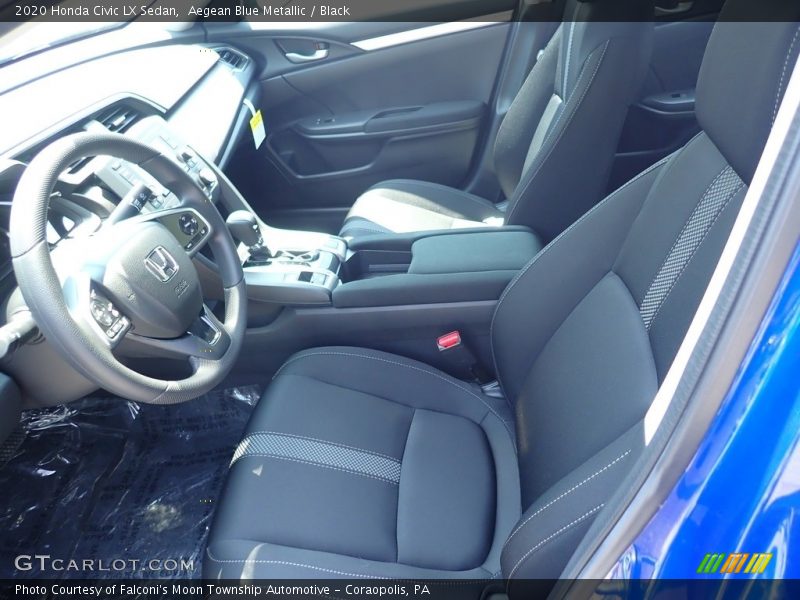 Aegean Blue Metallic / Black 2020 Honda Civic LX Sedan
