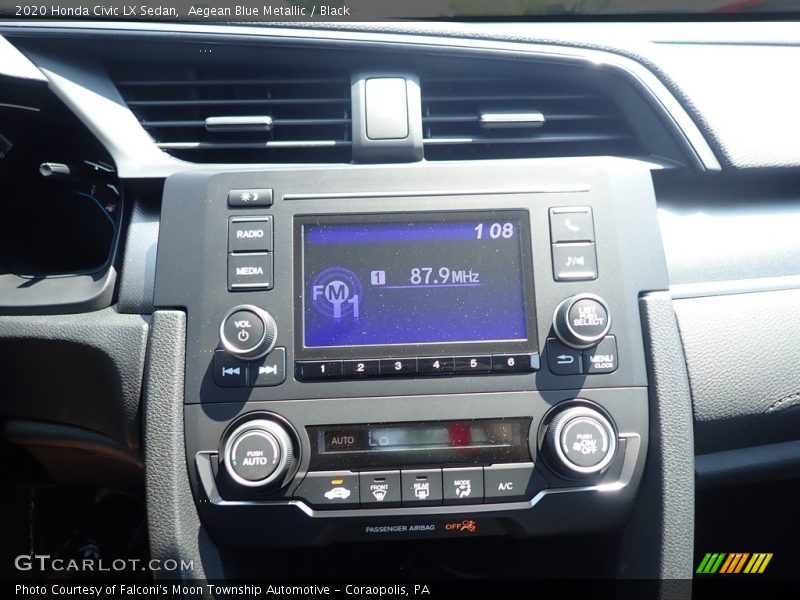 Aegean Blue Metallic / Black 2020 Honda Civic LX Sedan