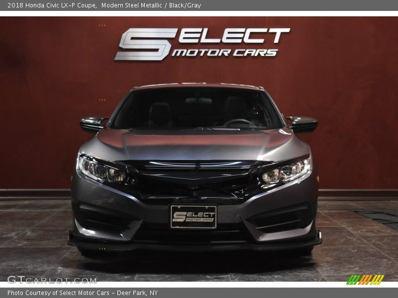 Modern Steel Metallic / Black/Gray 2018 Honda Civic LX-P Coupe