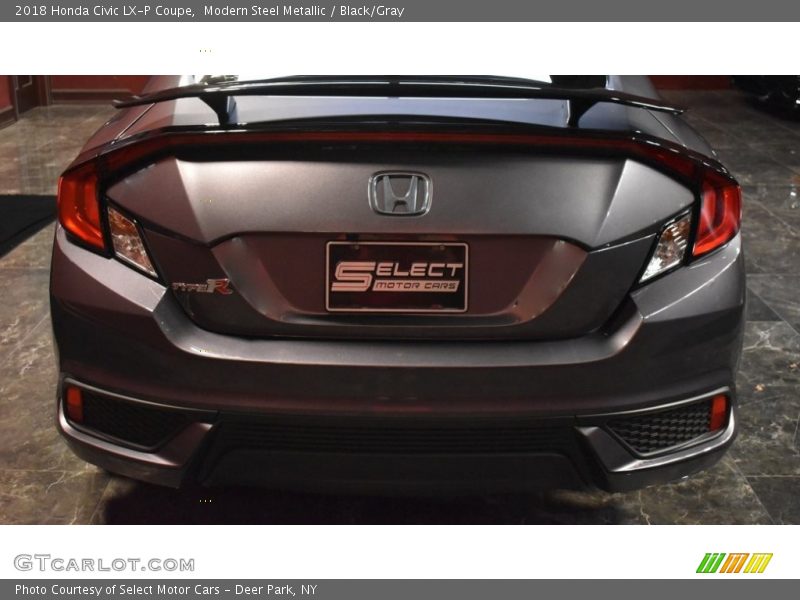 Modern Steel Metallic / Black/Gray 2018 Honda Civic LX-P Coupe