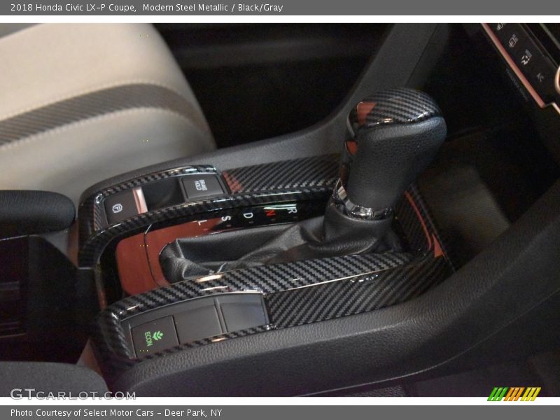 Modern Steel Metallic / Black/Gray 2018 Honda Civic LX-P Coupe