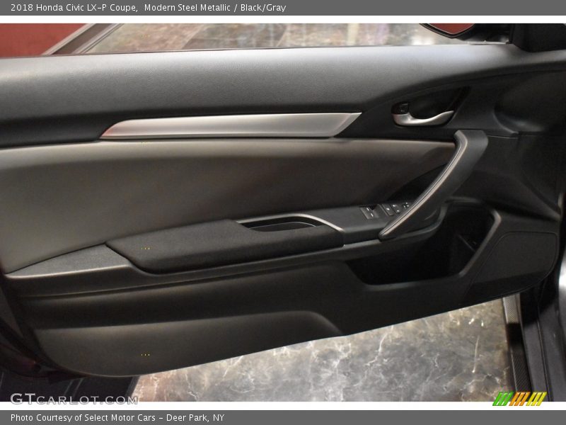 Modern Steel Metallic / Black/Gray 2018 Honda Civic LX-P Coupe