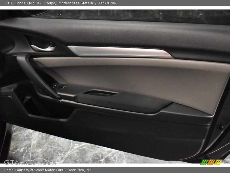 Modern Steel Metallic / Black/Gray 2018 Honda Civic LX-P Coupe