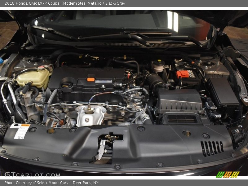 Modern Steel Metallic / Black/Gray 2018 Honda Civic LX-P Coupe