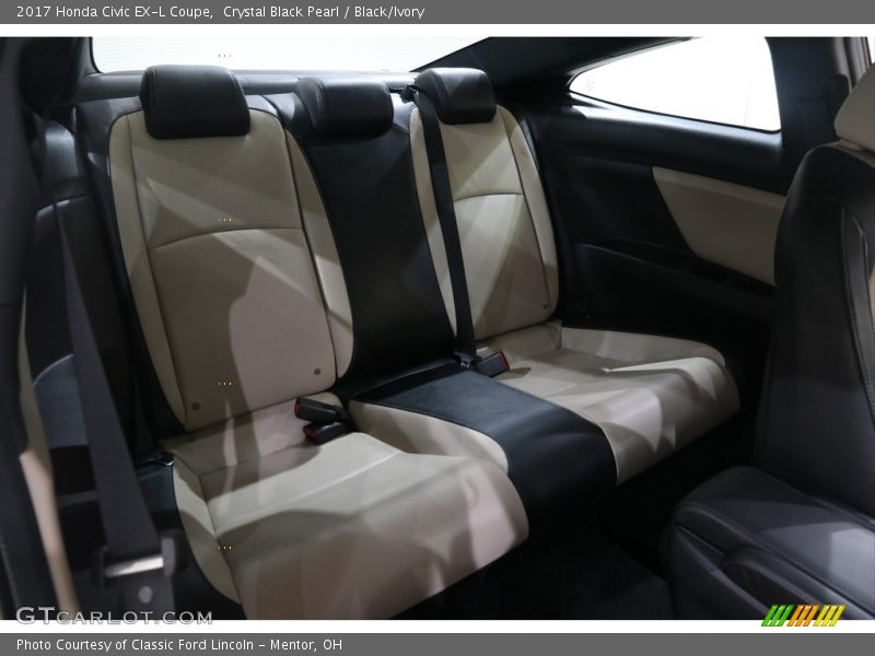 Crystal Black Pearl / Black/Ivory 2017 Honda Civic EX-L Coupe