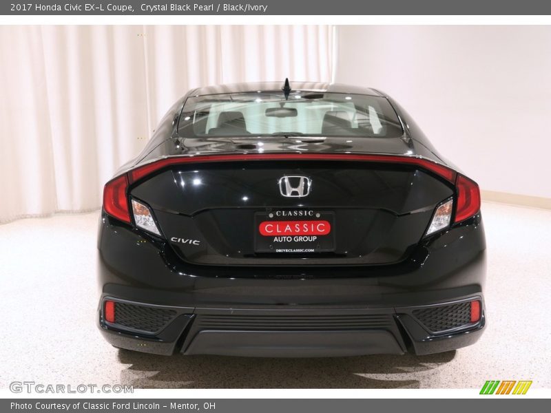 Crystal Black Pearl / Black/Ivory 2017 Honda Civic EX-L Coupe