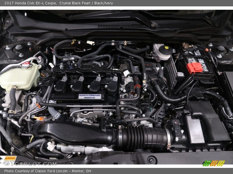 Crystal Black Pearl / Black/Ivory 2017 Honda Civic EX-L Coupe