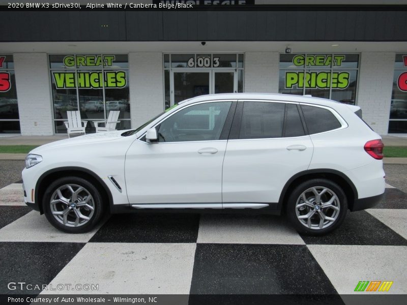 Alpine White / Canberra Beige/Black 2020 BMW X3 sDrive30i