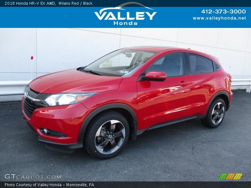 Milano Red / Black 2018 Honda HR-V EX AWD