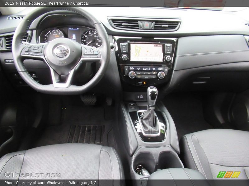 Pearl White / Charcoal 2019 Nissan Rogue SL