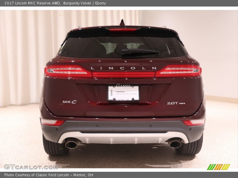 Burgundy Velvet / Ebony 2017 Lincoln MKC Reserve AWD