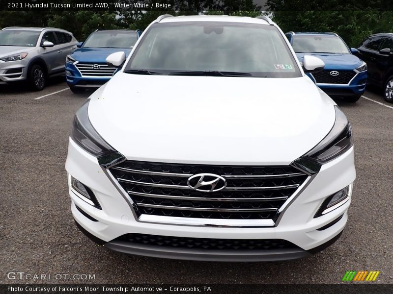 Winter White / Beige 2021 Hyundai Tucson Limited AWD