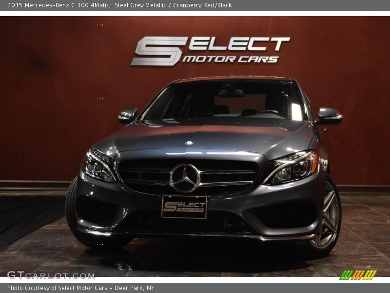 Steel Grey Metallic / Cranberry Red/Black 2015 Mercedes-Benz C 300 4Matic